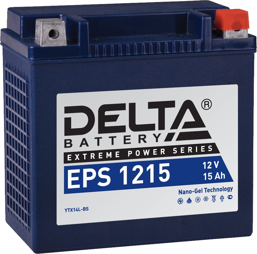 

Аккумулятор д/мото/скутера Delta EPS 1215 12V 15 А/ч 220 A обр. пол. YTX14L- ВS 65958-04a