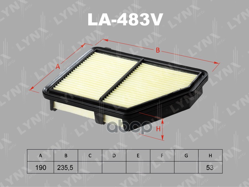 

Фильтр воздушный двигателя LYNXAUTO la483v