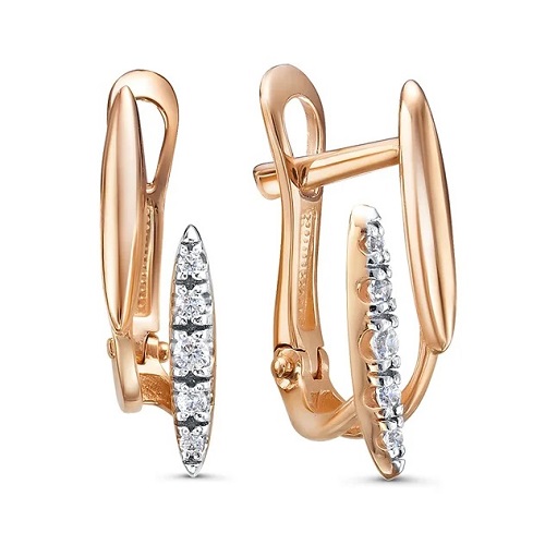 

Серьги из красного золота Гранат 21803912, фианит, 21803912