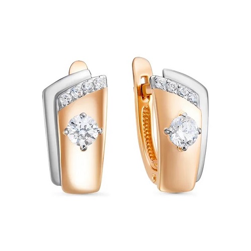 

Серьги из красного золота Гранат 21803822, фианит, 21803822