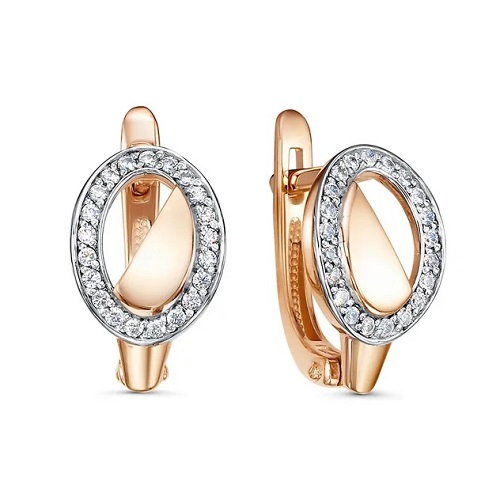 

Серьги из красного золота Гранат 21803950, фианит, 21803950