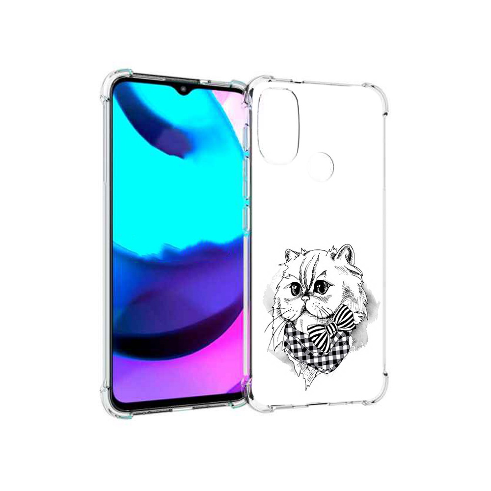 

Чехол MyPads Tocco для Motorola Moto E20 нарисованная красивая кошечка (PT162039.356.503), Прозрачный, Tocco