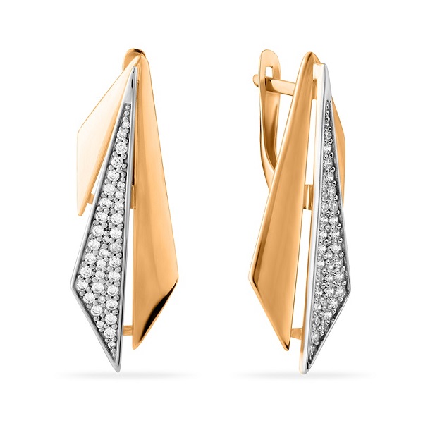 

Серьги из красного золота Санис 01-215680, фианит, 01-215680