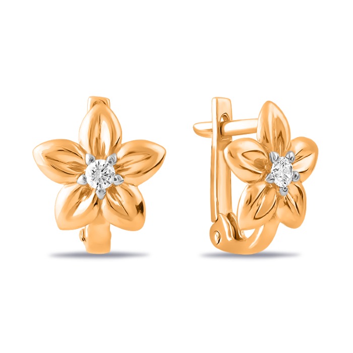 

Серьги из красного золота Санис 01-214434, фианит, 01-214434