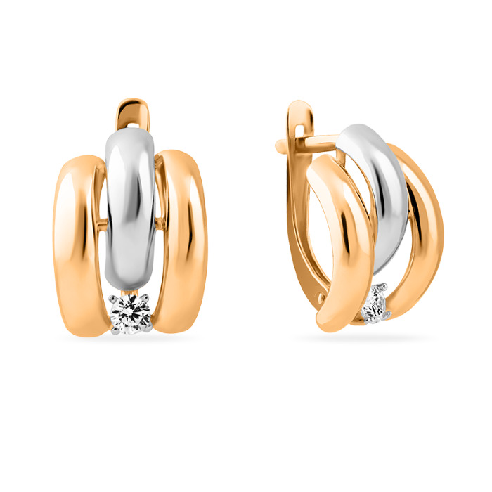 

Серьги из красного золота Санис 01-216316, фианит, 01-216316
