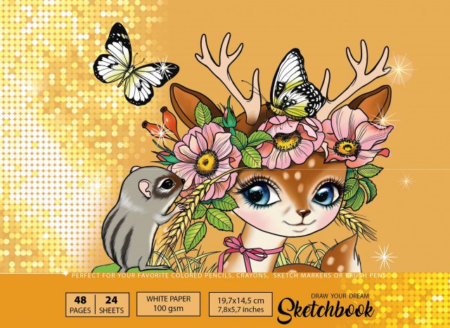 

Скетчбук Art Studio of Happiness 24 листа, 20х15 см, Лесные друзья.8250 (21576)