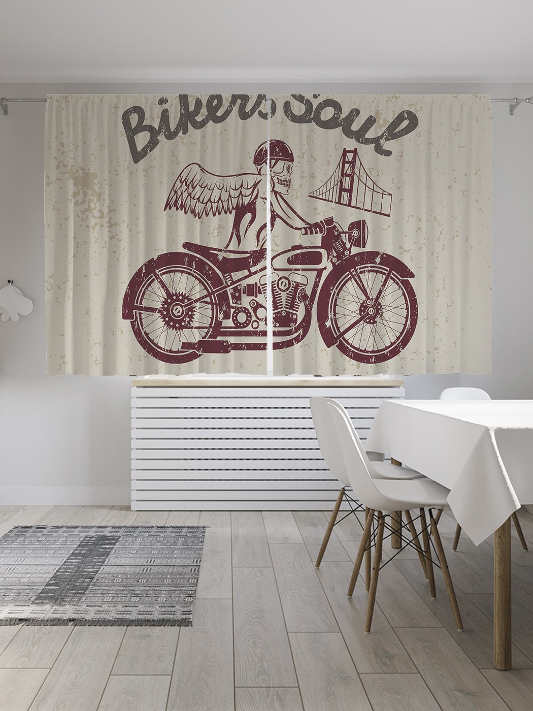 

Классические шторы JoyArty "Байкерская душа", серия Oxford DeLux, 2 полотна 145x180 см, Байкерская душа