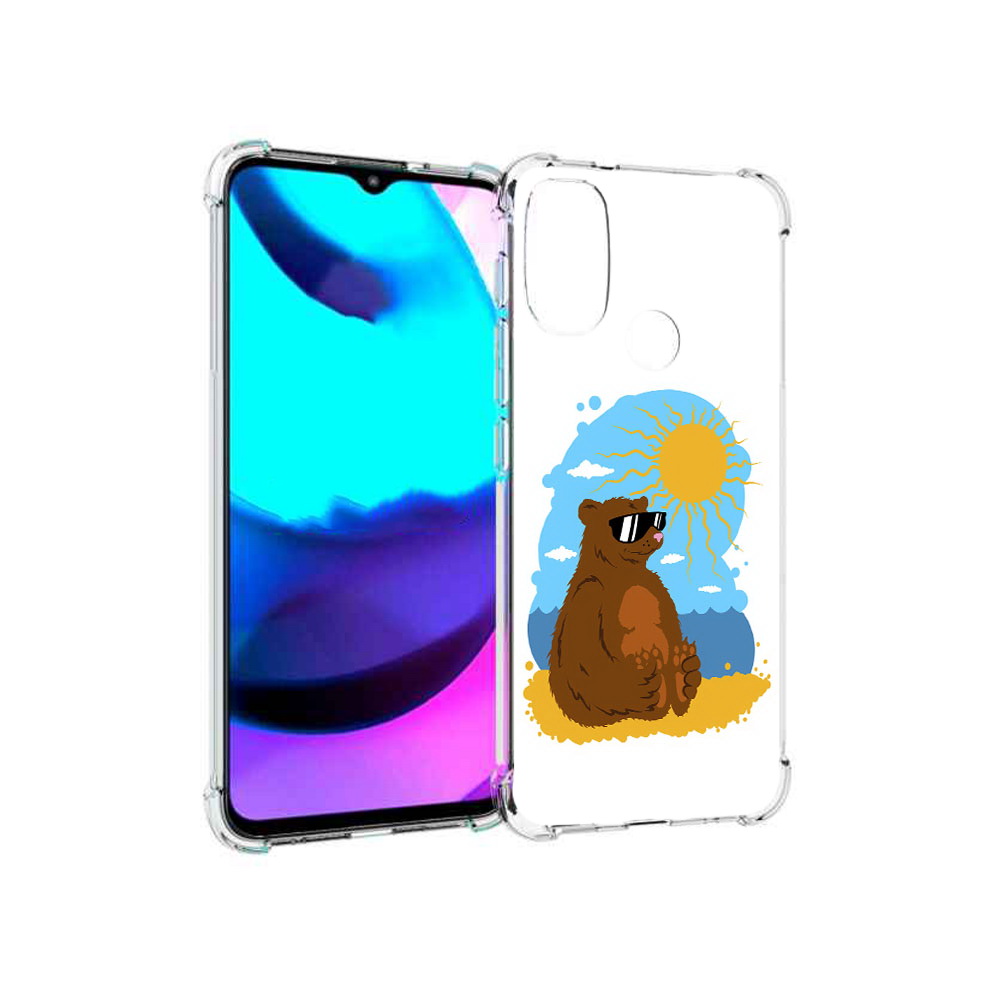 

Чехол MyPads Tocco для Motorola Moto E20 медведь на чиле (PT162039.356.468), Прозрачный, Tocco