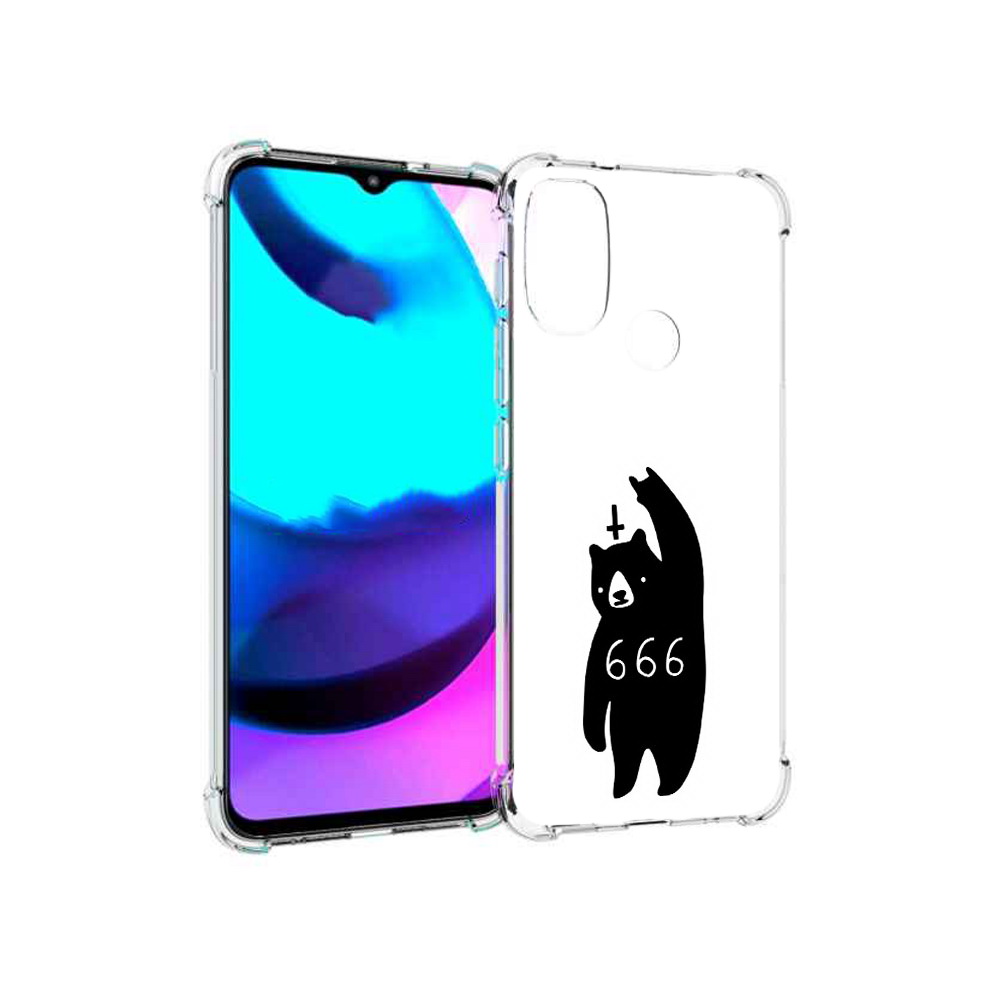 

Чехол MyPads Tocco для Motorola Moto E20 медведь 666 (PT162039.356.462), Прозрачный, Tocco