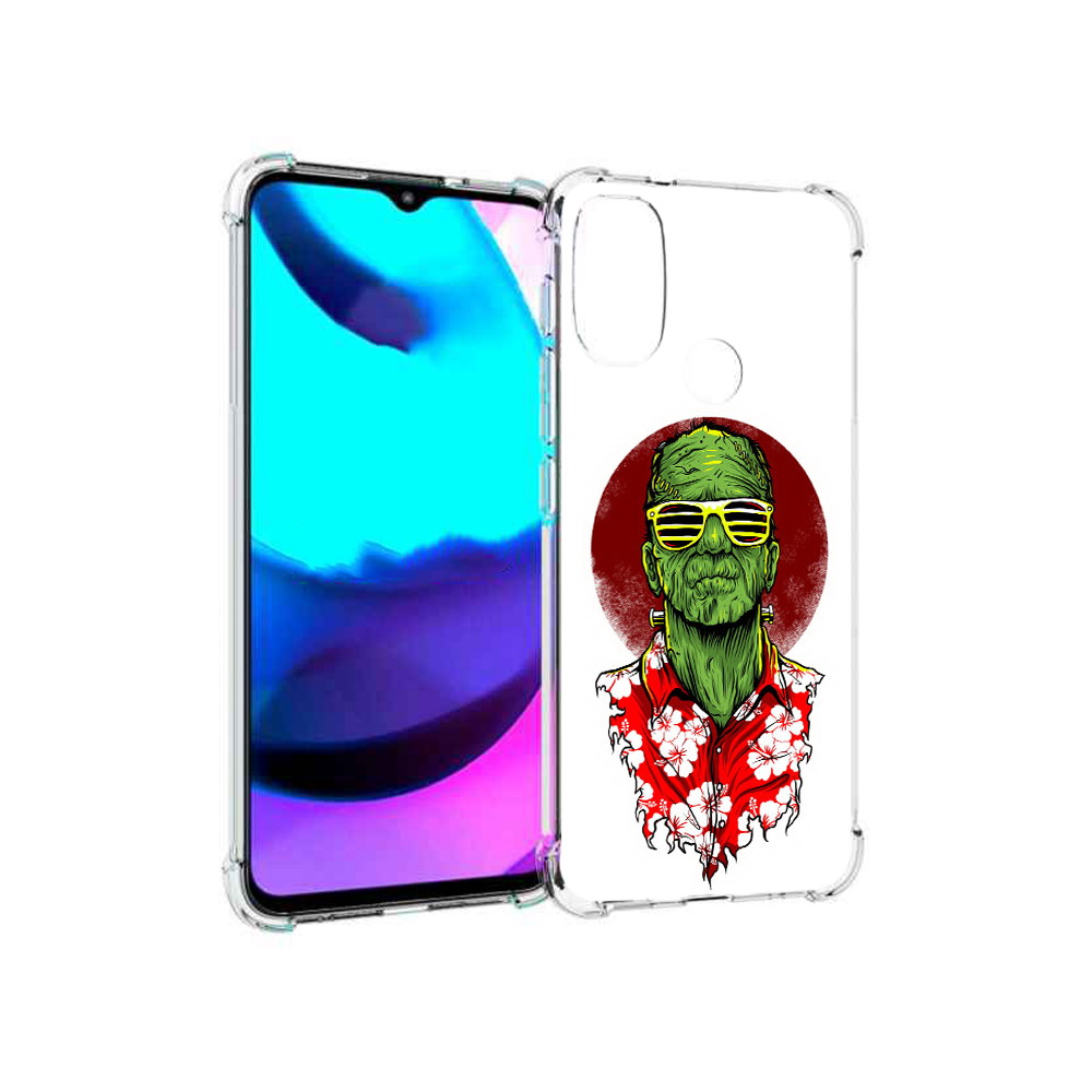 

Чехол MyPads Tocco для Motorola Moto E20 крутой зеленый мужчина в очках (PT162039.356.424), Прозрачный, Tocco