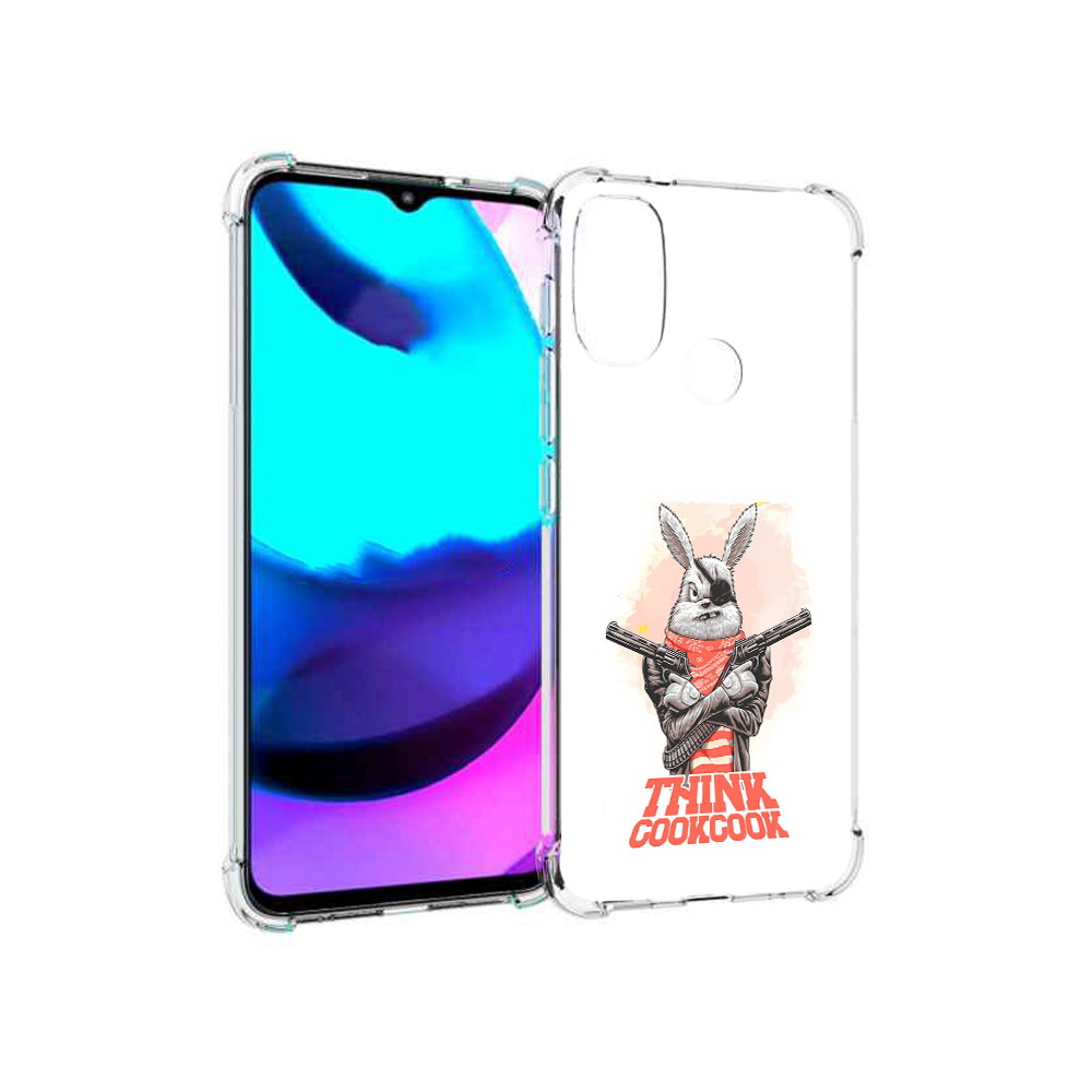 

Чехол MyPads Tocco для Motorola Moto E20 кролик пират (PT162039.356.419), Прозрачный, Tocco