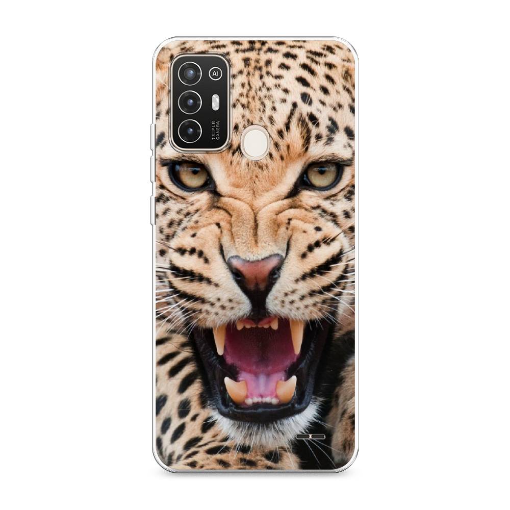 

Чехол на ZTE Blade A52 "Леопард 3d", Бежевый;черный, 136250-6