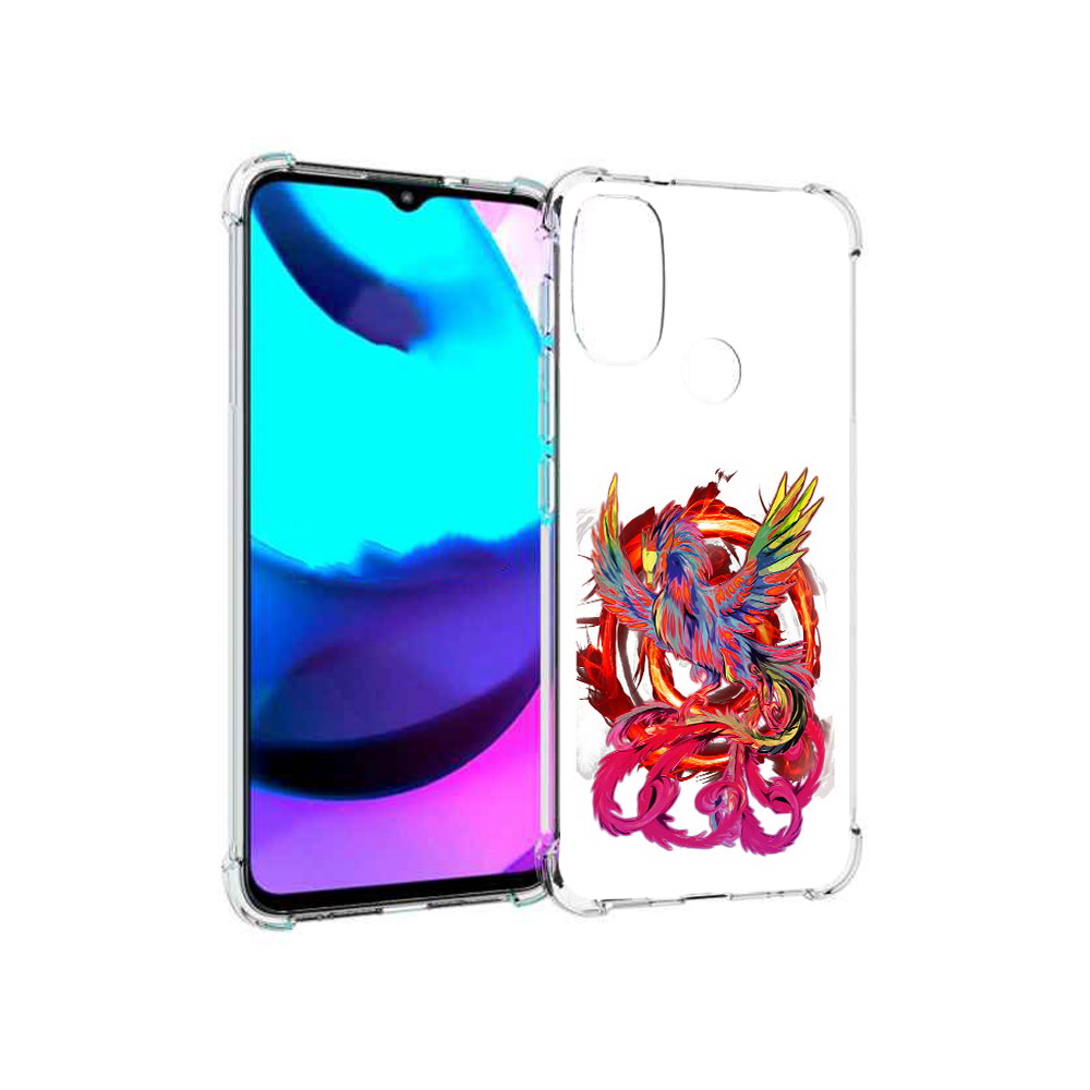 

Чехол MyPads Tocco для Motorola Moto E20 красочный феникс (PT162039.356.414), Прозрачный, Tocco