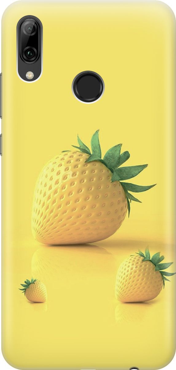 

Чехол на Honor 10 Lite/Huawei P Smart (2019) "Желтая клубника", Черный, 5887