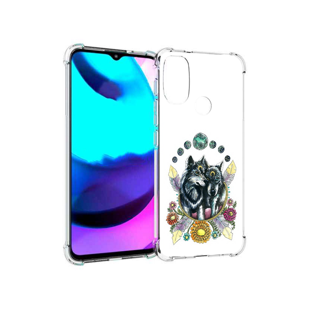 

Чехол MyPads Tocco для Motorola Moto E20 красивые волки абстракция (PT162039.356.408), Прозрачный, Tocco