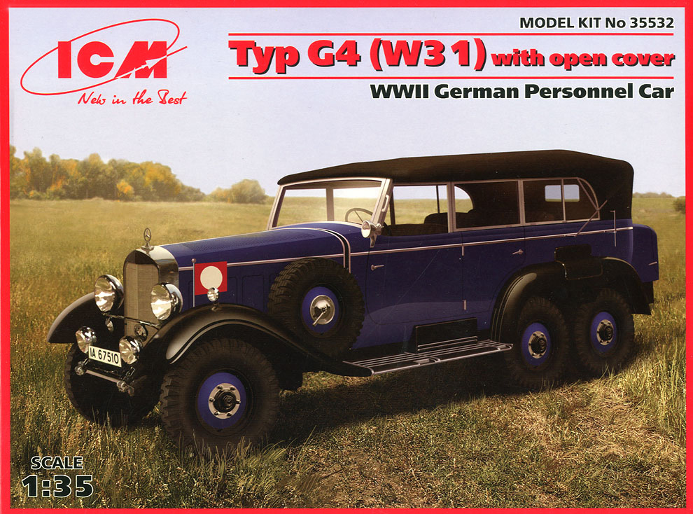 фото Сборная модель icm 1/35 typ g4 (w31) с раскрытым тентом ii мв 35532