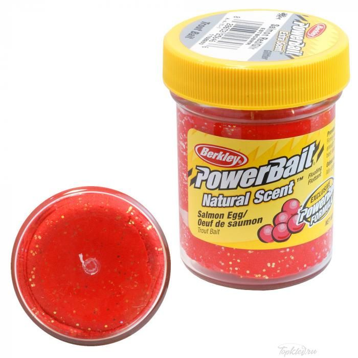 фото Паста форелевая berkley powerbait natural scent glitter 50gr икра лосося, красный блеск