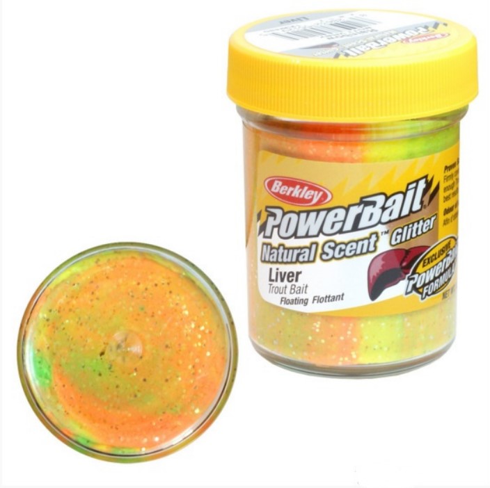 

Паста форелевая Berkley PowerBait NATURAL SCENT Glitter TROUT BAIT 50gr LIVER - RAINBOW