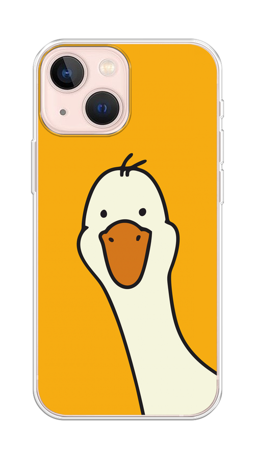

Чехол на Apple iPhone 13 mini "Утка на желтом фоне", Желтый;красный, 14150-1
