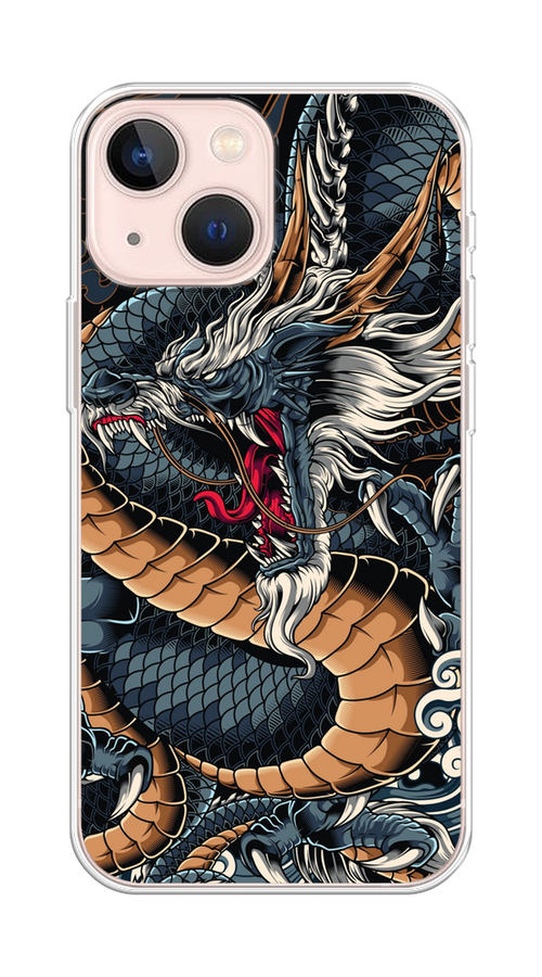 

Чехол на Apple iPhone 13 mini "Japanese Dragon", Коричневый;черный;синий, 14150-1