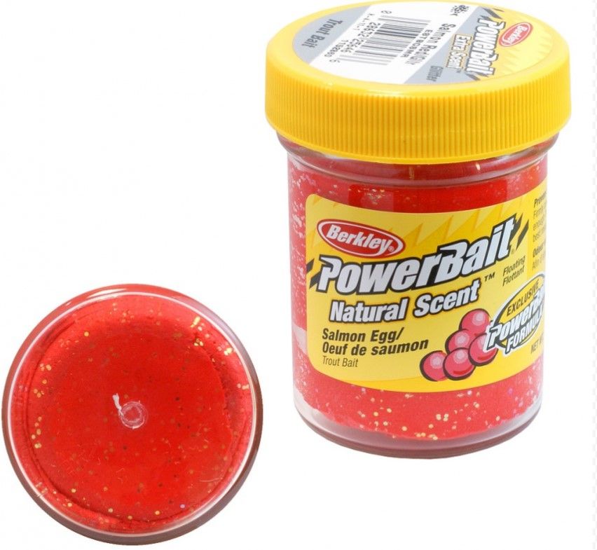 Паста форелевая Berkley PowerBait NATURAL SCENT Glitter 50gr SALMON EGG - RED GLITTER 814₽