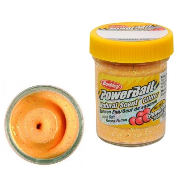 Паста форелевая Berkley PowerBait NATURAL SCENT Glitter TROUT BAIT 50gr SALMON EGG - PEACH