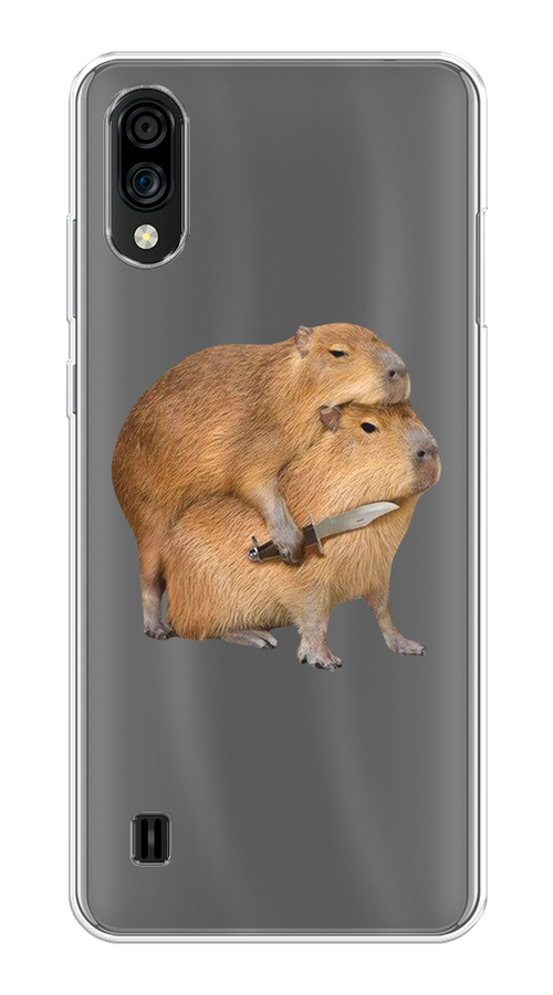 

Чехол на ZTE Blade A51 lite/Blade A5 (2020) "Капибара с ножом", Бежевый, 134850-1