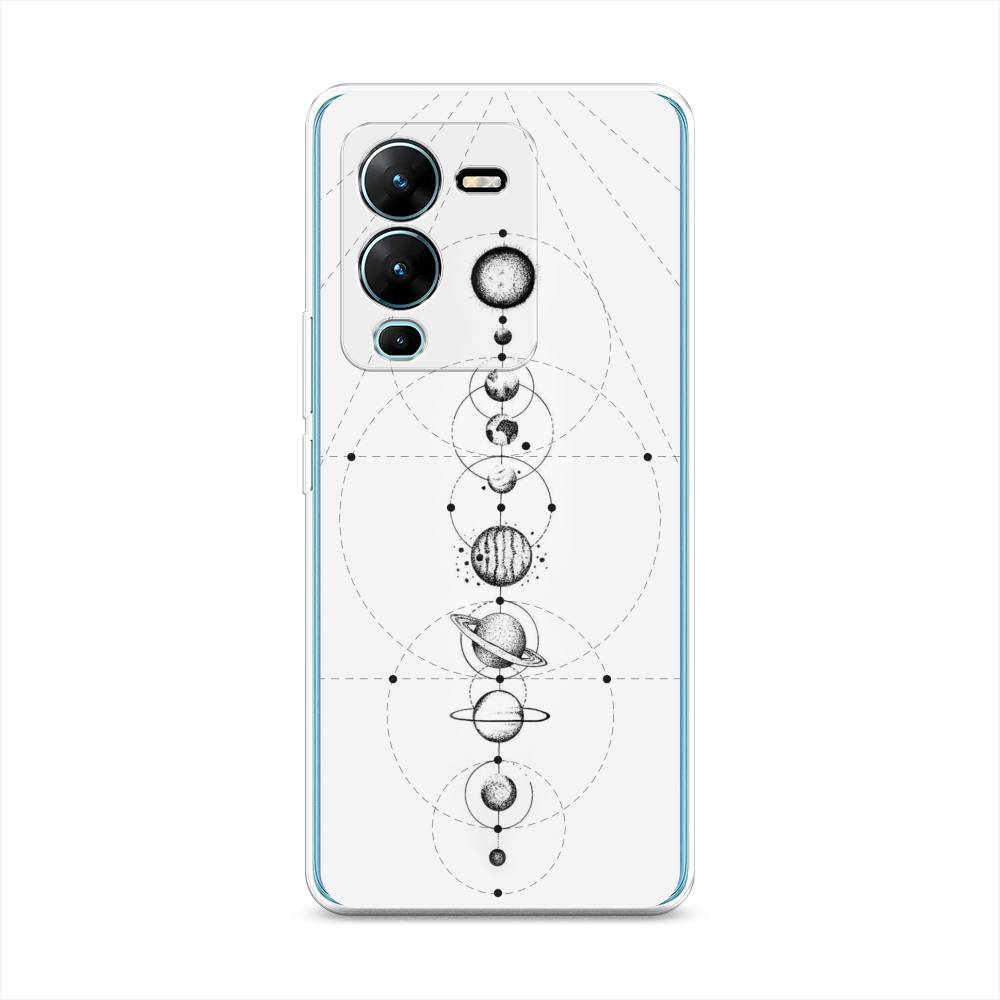 

Чехол на Vivo V25 Pro 5G "Парад планет", Серый, 267450-2