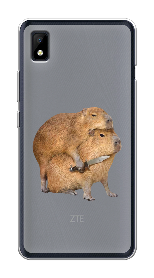 

Чехол на ZTE Blade L210 "Капибара с ножом", Бежевый, 134150-1