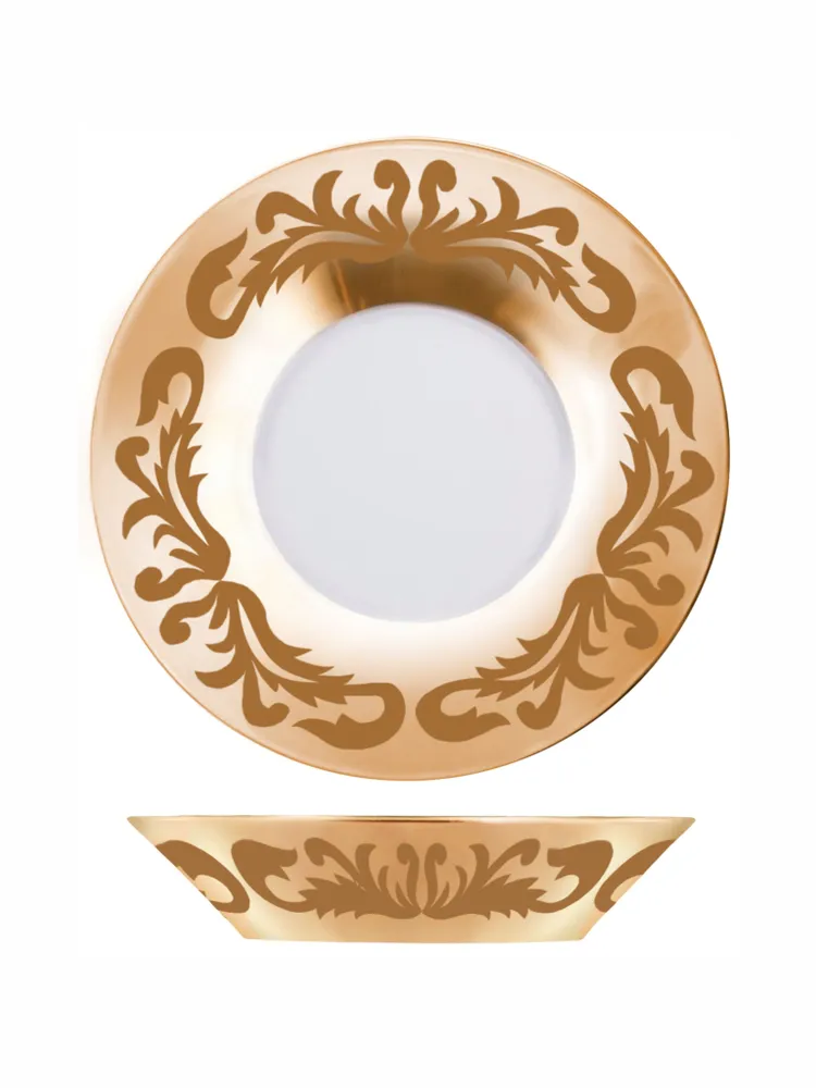 Тарелка обеденная глубокая набор тарелок PROMSIZ Русский узор 22 см 6 шт.