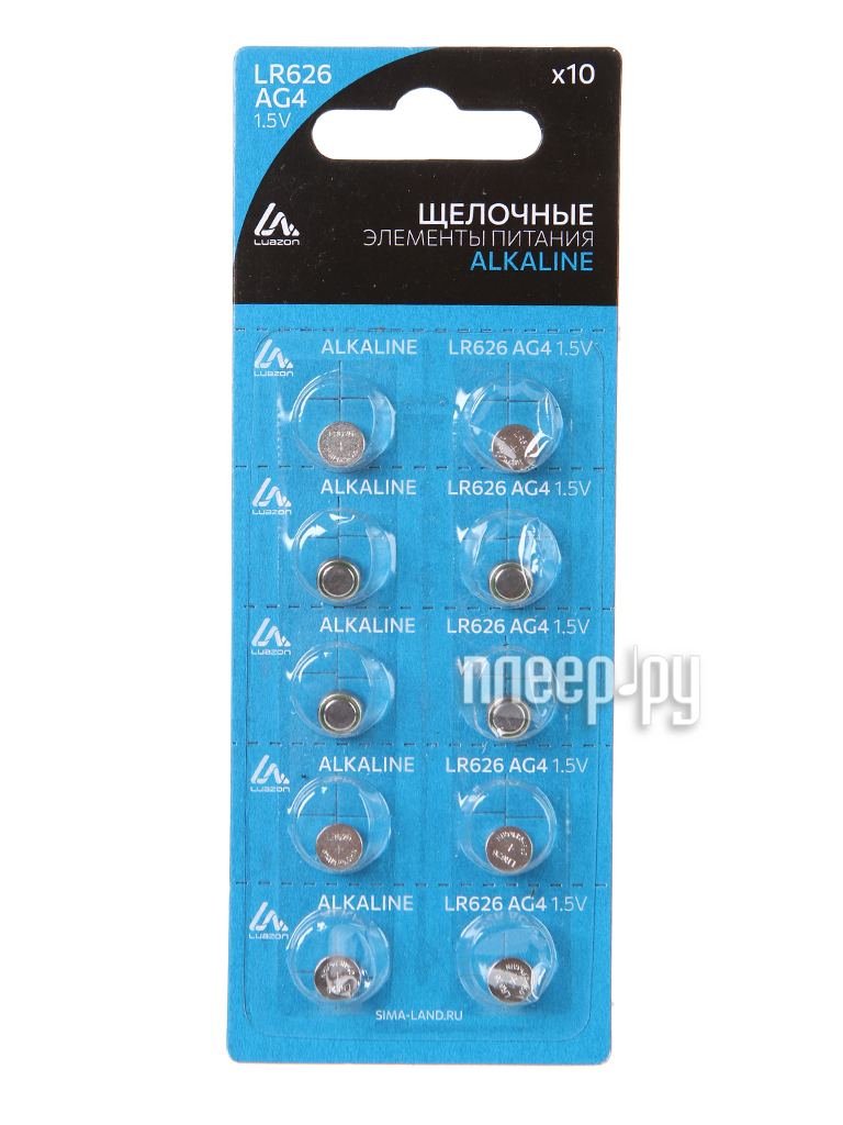 

Батарейка LR626 - Luazon AG4 10шт 3005564