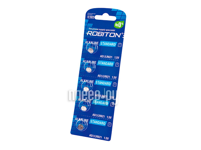 

Батарейка LR621 - Robiton Standard R-AG1-0-BL5 (5 штук) 16945
