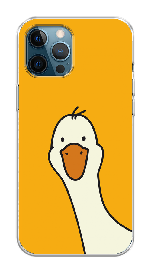 

Чехол на Apple iPhone 12 Pro Max "Утка на желтом фоне", Желтый;красный, 12750-1