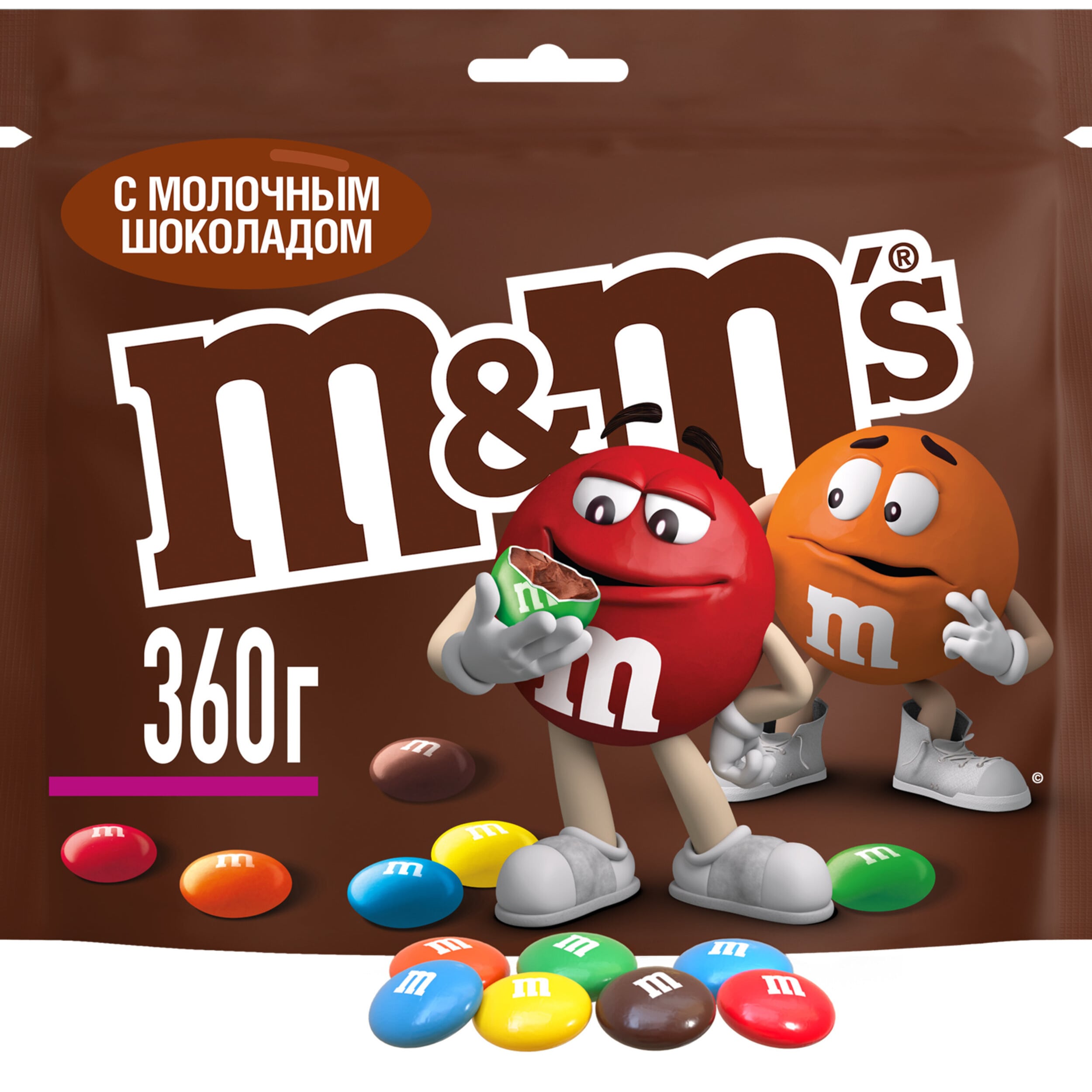 Драже M&M's с молочным шоколадом 360 г