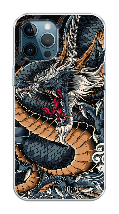 

Чехол на Apple iPhone 12 Pro Max "Japanese Dragon", Коричневый;черный;синий, 12750-1