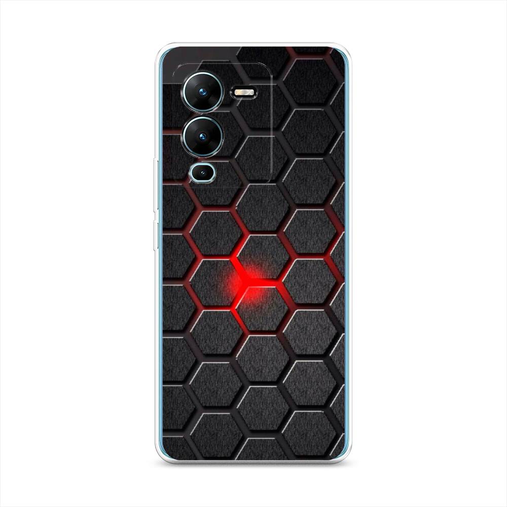 

Чехол на Vivo V25 Pro 5G "Соты красные", Красный;черный;серый, 267450-3