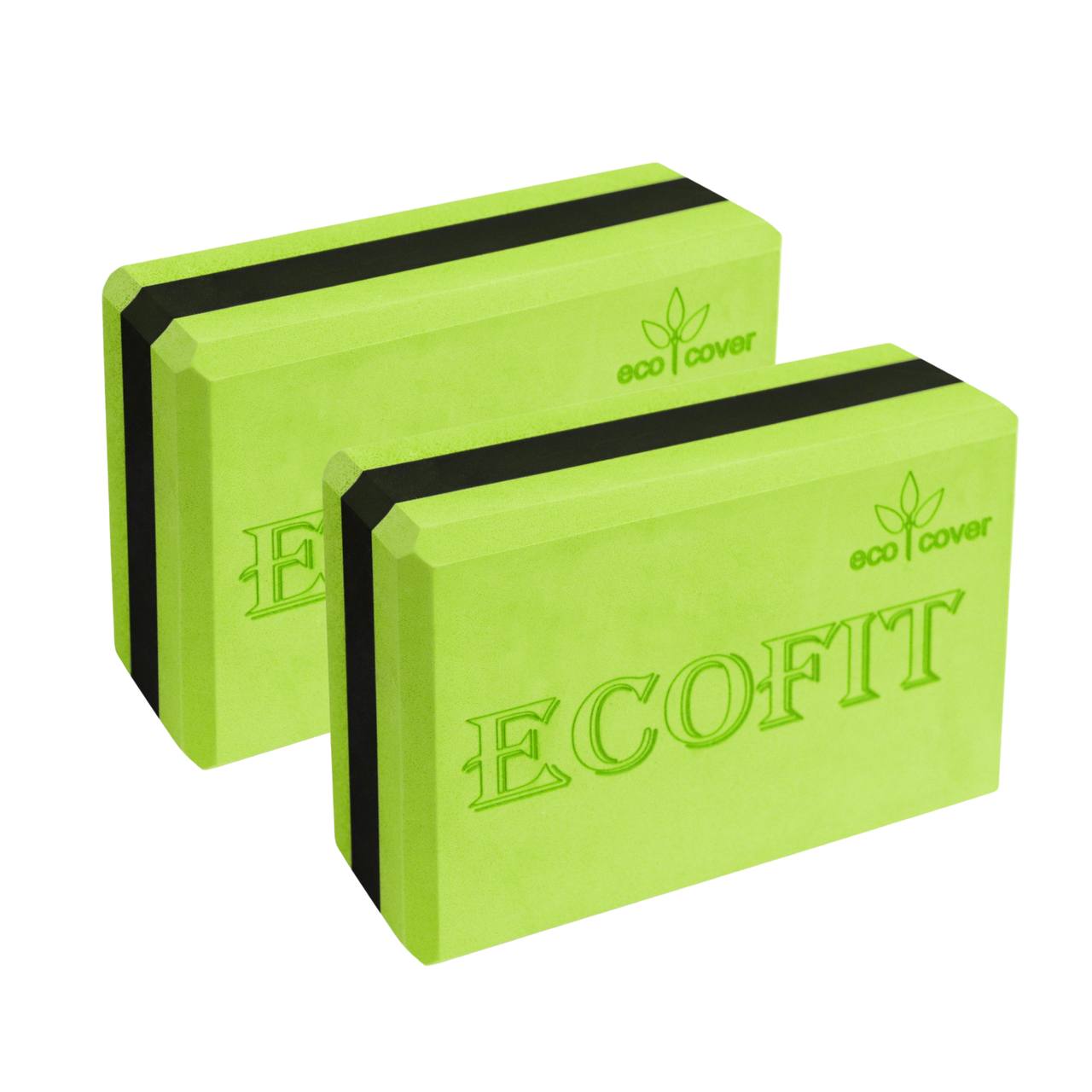 

Блоки для йоги ECOFIT Pro черно-салатовый 2 штуки, черный/лайм