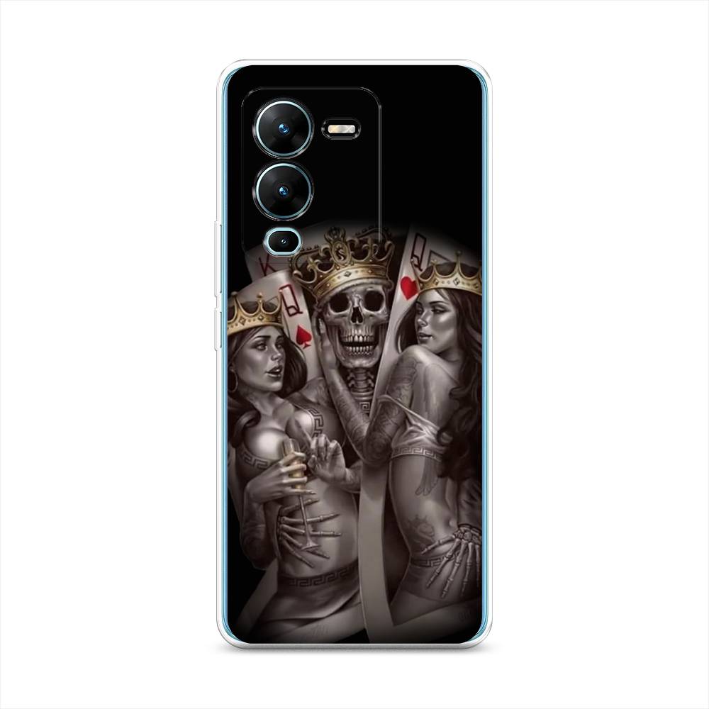 

Чехол на Vivo V25 Pro 5G "Карты король и королевы", Серый;желтый, 267450-6