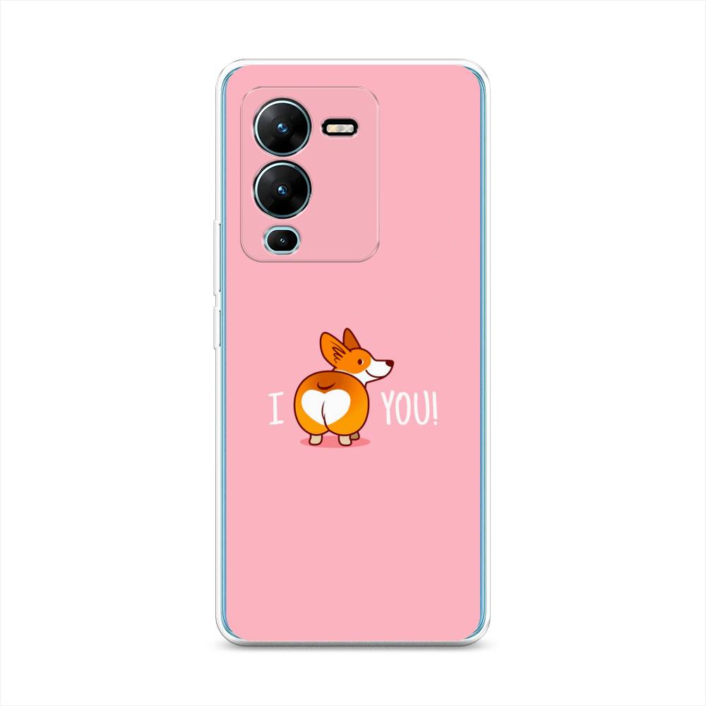 

Чехол на Vivo V25 Pro 5G "Корги I love you", Розовый;коричневый;белый, 267450-1