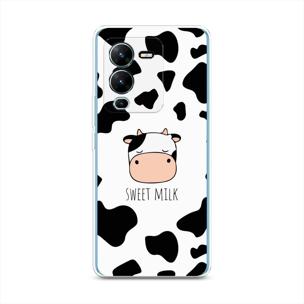 

Чехол на Vivo V25 Pro 5G "Sweet milk", Розовый;белый;черный, 267450-1