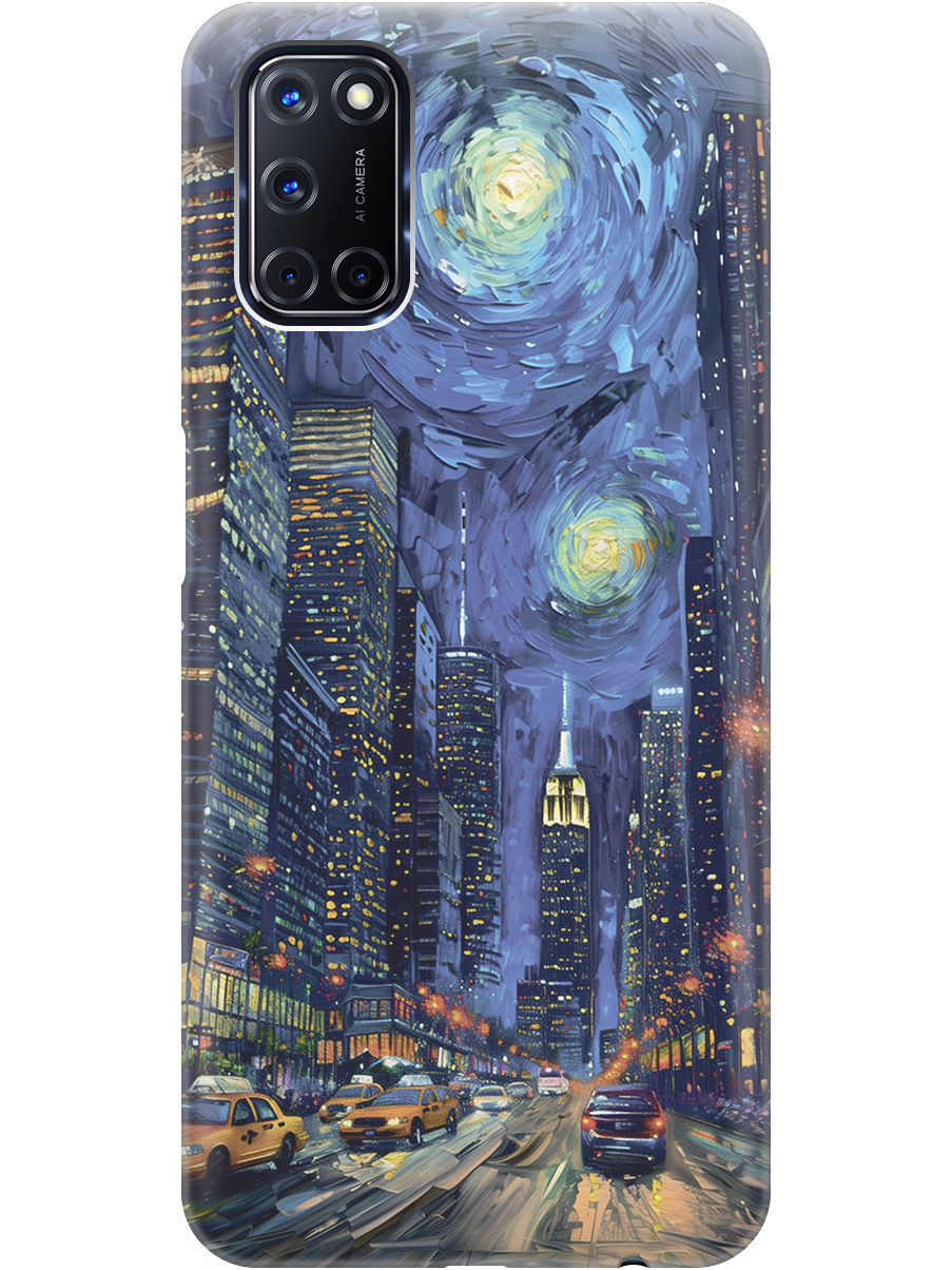 

Силиконовый чехол на Oppo A52/A72 с принтом "Ночной проспект", Прозрачный;синий;черный, 726148610