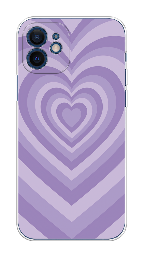 

Чехол на Apple iPhone 12 Mini "Violet heart latte", Фиолетовый, 12650-1