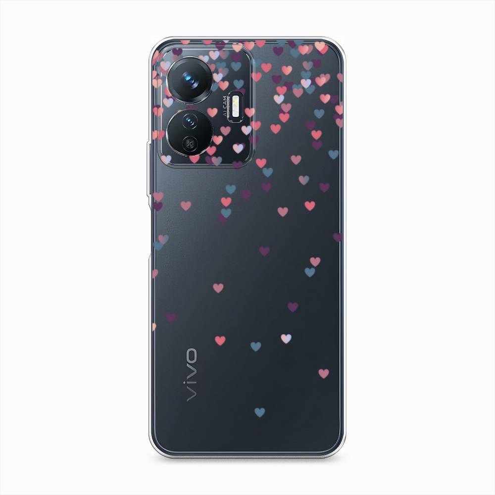 

Чехол на Vivo Y77e "Посыпка сердечки", Розовый;фиолетовый, 267350-3