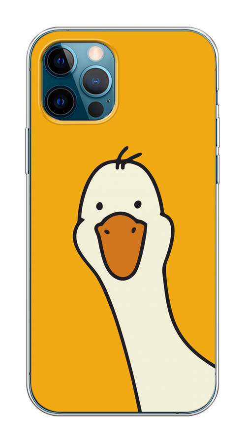 

Чехол на Apple iPhone 12/12 Pro "Утка на желтом фоне", Желтый;красный, 12550-1