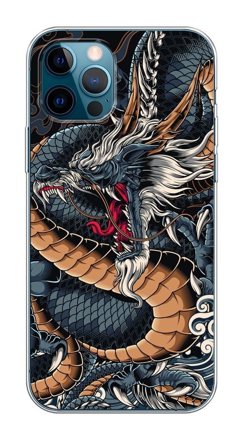 

Чехол на Apple iPhone 12/12 Pro "Japanese Dragon", Коричневый;черный;синий, 12550-1