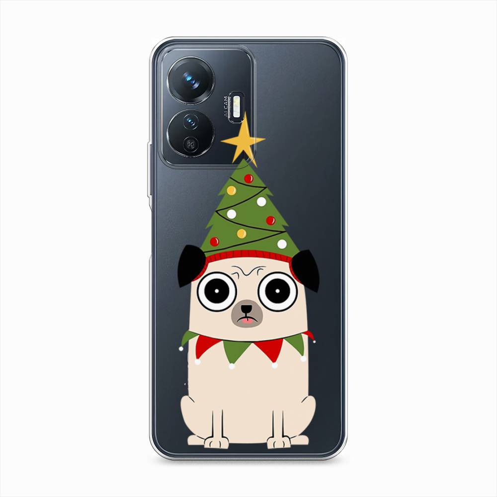 

Чехол на Vivo Y77e "Собачка с ёлочкой", Бежевый;красный;зеленый, 267350-1