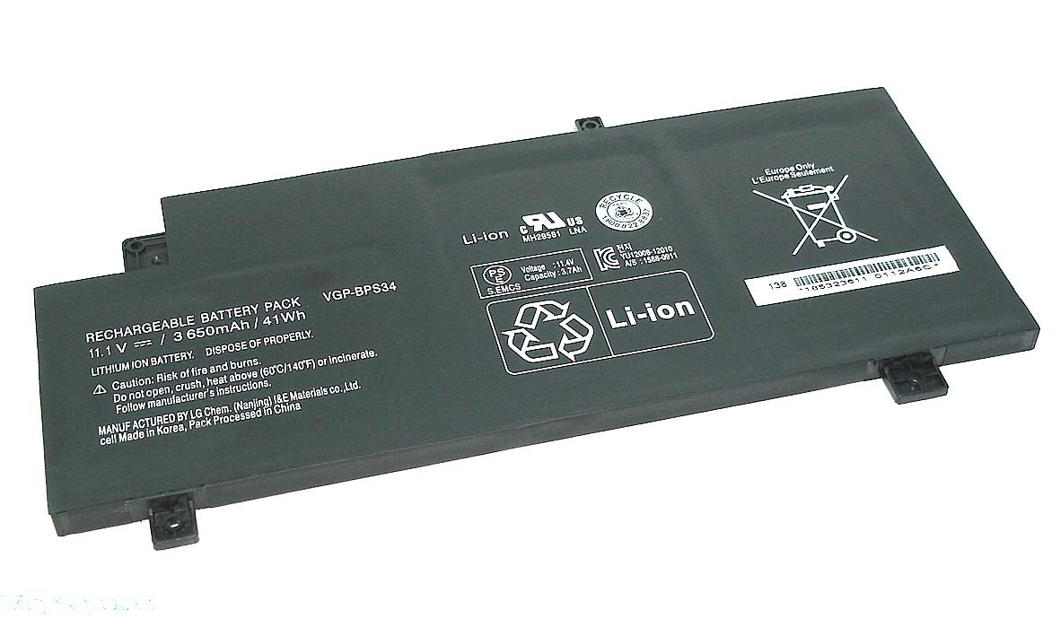 

Аккумулятор OEM VGP-BPS34 для Sony Vaio SVF14A1, SFV15A1 Fit, Fit 15 Touch, 11.1V, VGP-BPS34 для Sony Vaio SVF14A1, SFV15A1 Fit, Fit 15 Touch Series