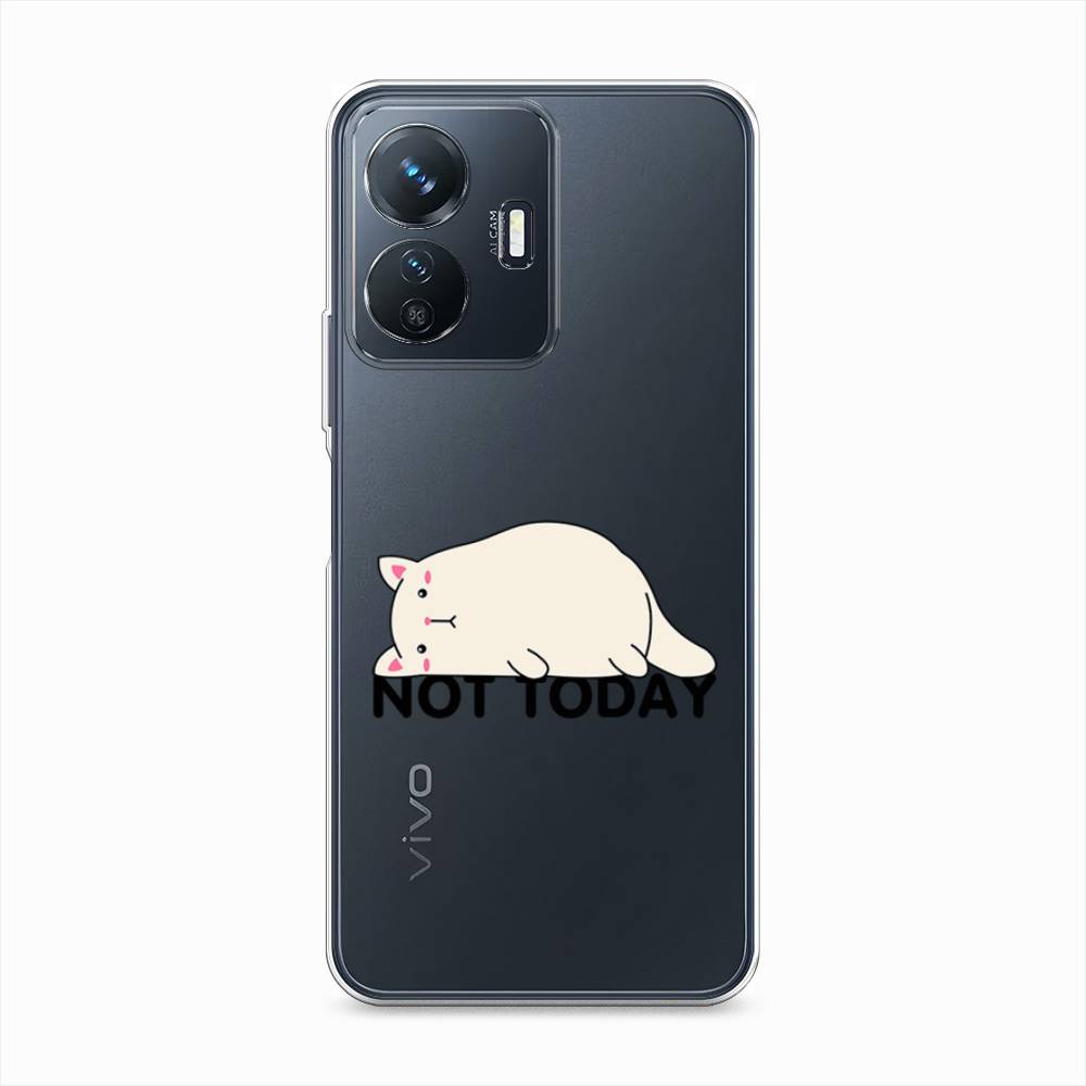 

Чехол на Vivo Y77e "Cat not today", Белый;розовый;черный, 267350-1