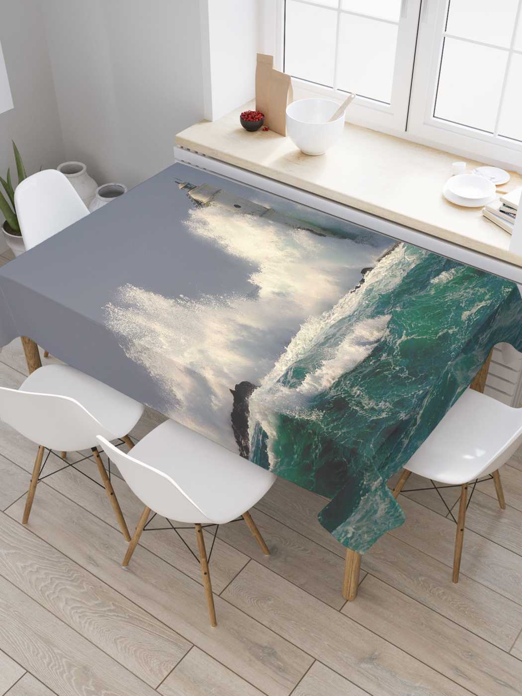 

Скатерть прямоугольная JoyArty "Волны против маяка" из сатена, 180x145 см, Красный, Волны против маяка