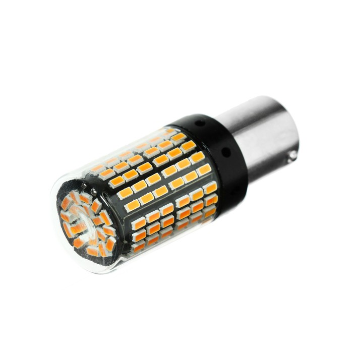 Автолампа светодиодная P21W 1156, 144 SMD, 12 В, свет оранжевый 100047925948